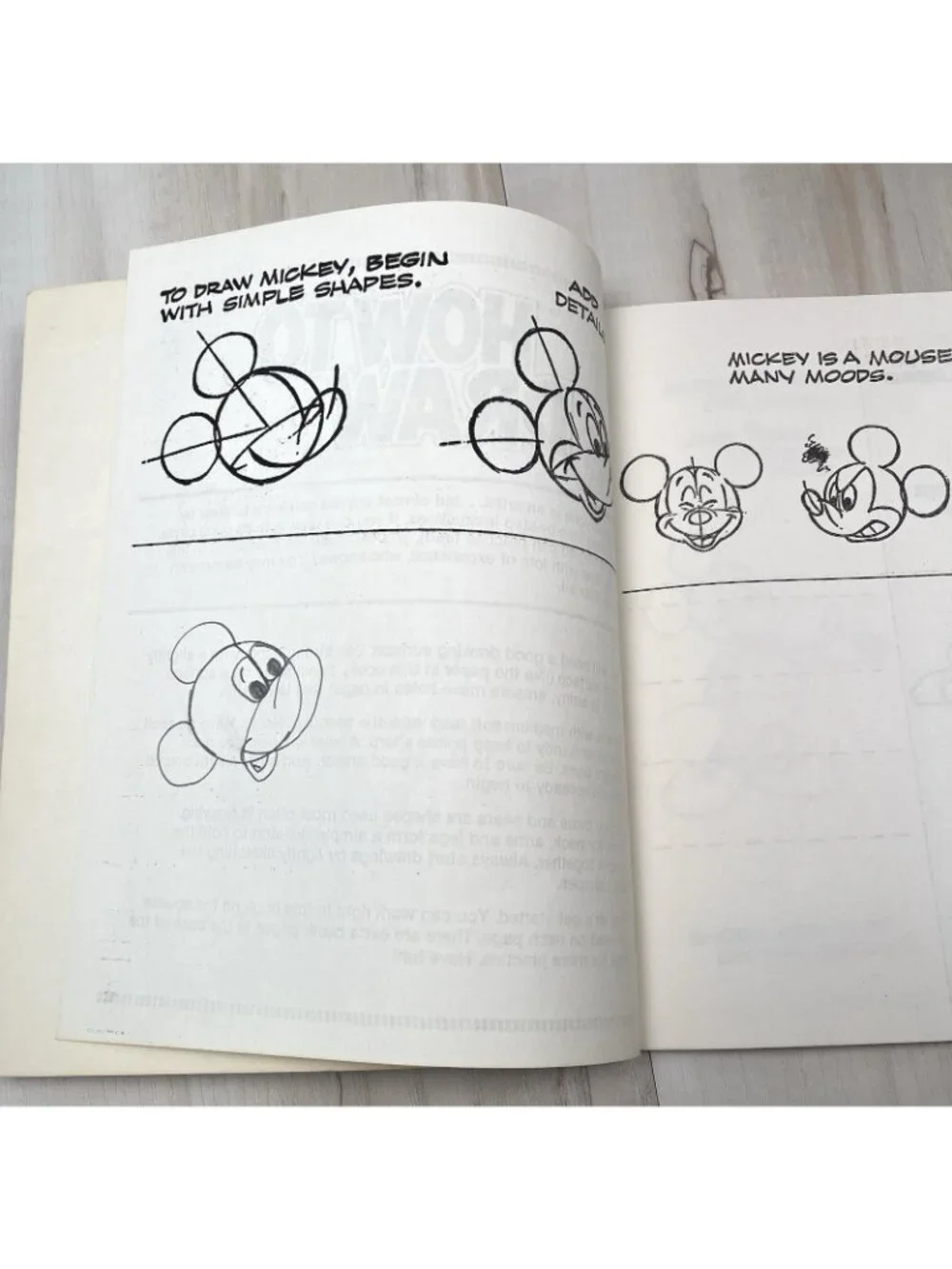 VTG 1983 Lot 2 Golden How to Draw Activity Books Mickey Mouse & Woody Woodpecker